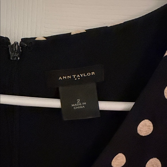 Ann Taylor Black and Cream Polka Dot Midi Dress - Picture 2 of 6